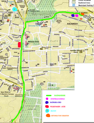 Getonia ton osmaton map, Nicosia