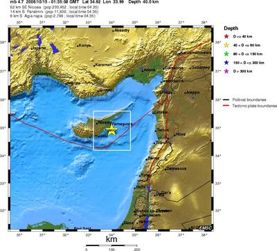 Earthquake map