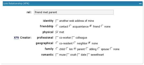 WordPress XFN editor