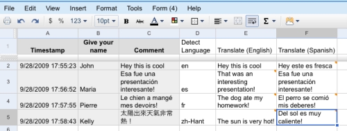 Google Docs Spreadsheet