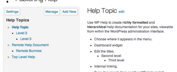WP Help – build a help system into your WordPress project
