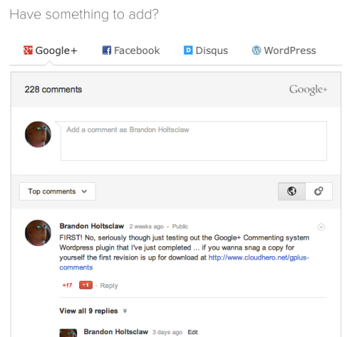 google plus comments