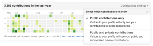 github private repo contributions